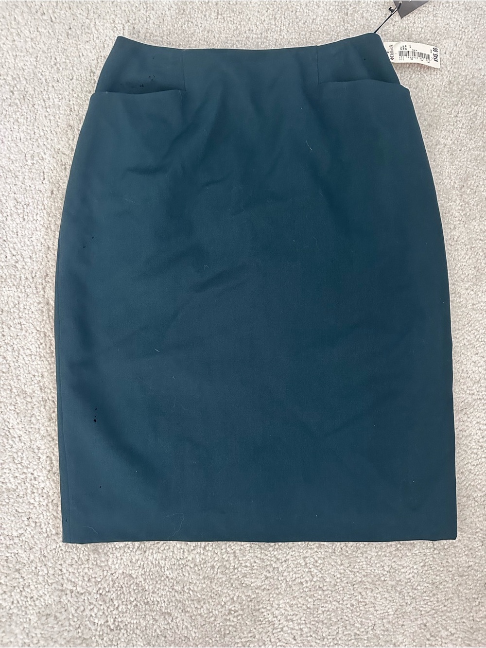 Vintage Ellen Tracy Linda Allard Petite 100% Wool Pencil Skirt in Spruce Green 8